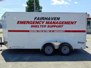 Picture of new trailer lettered with Fairhaven Emergency Management in RED
