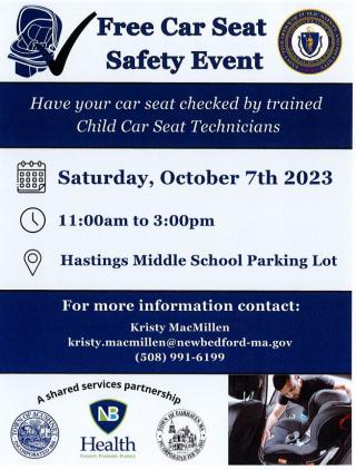 Free Car Seat Safety Event - October 7 - 11am to 3pm
