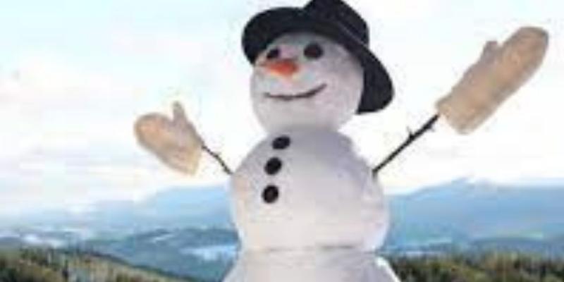 photo of a snowman--announcing snow sculpture contest